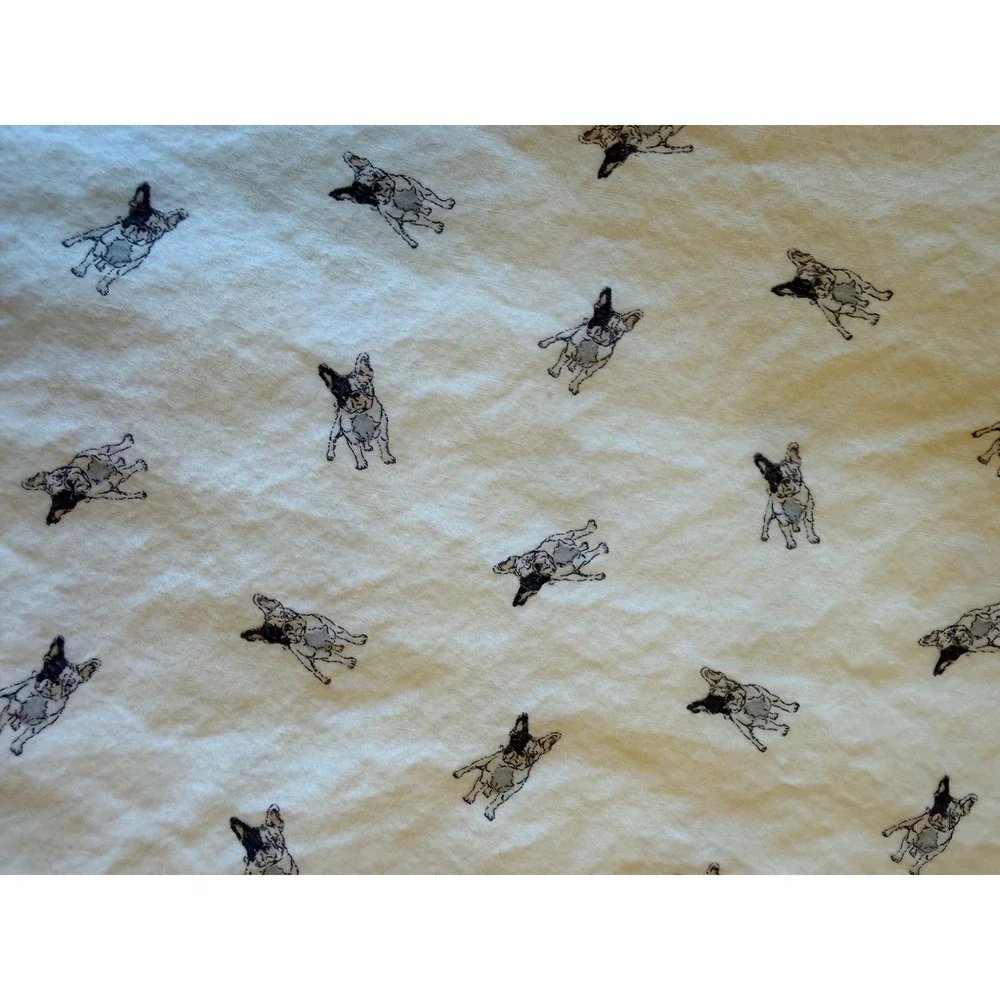 Lauren Ralph Lauren French Bulldog Print 100% Cotton Pillowcase Set White 2pc